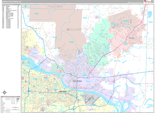 North Little Rock Wall Map